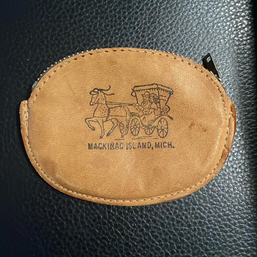 Mackinaw Island Michigan vintage coin purse